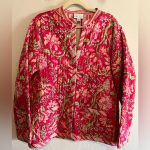 The Tog Shop Floral & Stripe Reversible Light Weight Quilted Jacket XL